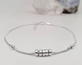 Product image thumbnail 2 for Beaded Ball Anklet | .925 Sterling Silver (9" + 1" extension (adjustable) length)