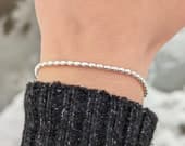 Product image thumbnail 1 for Beaded Oval Ball Bracelet | .925 Sterling Silver (6.5", 7" + 7.5" lengths)