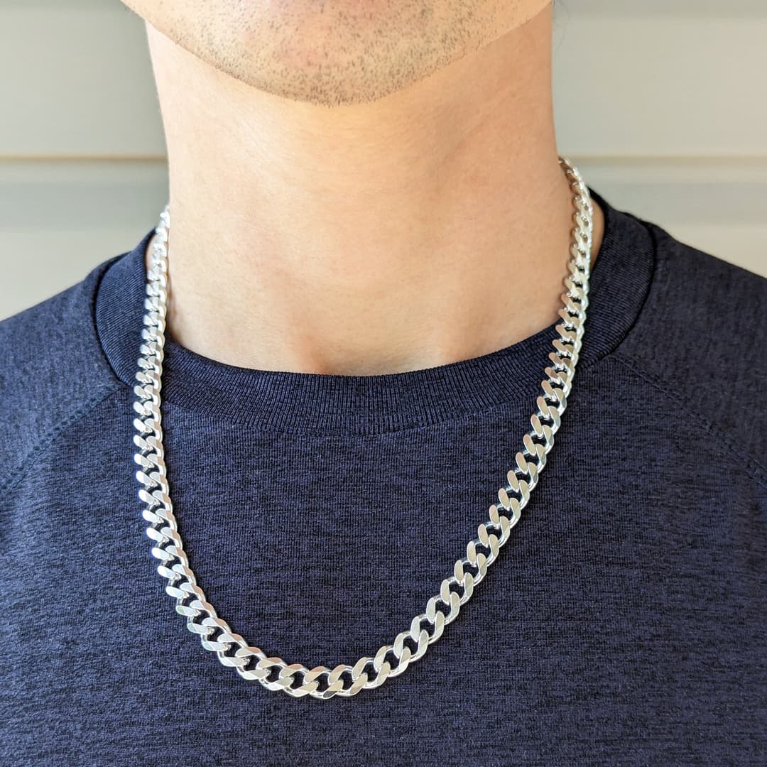 Product gallery image 1 for 8.4mm Curb Chain Necklace | .925 Sterling Silver ( 22" length)