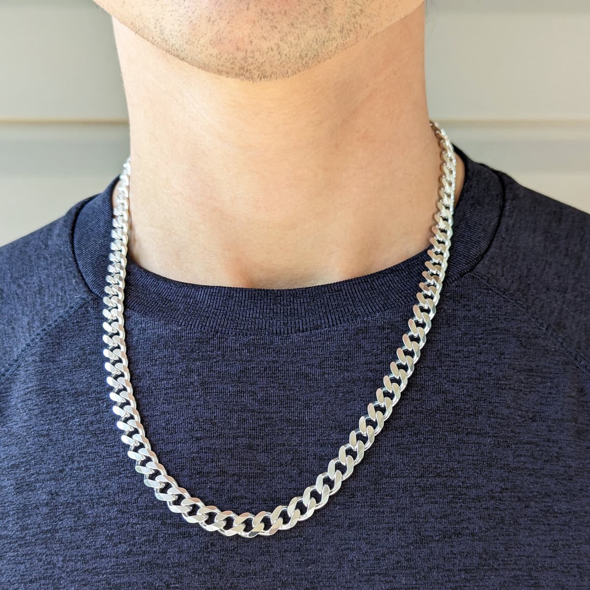 Main listing image for 8.4mm Curb Chain Necklace | .925 Sterling Silver ( 22" length)