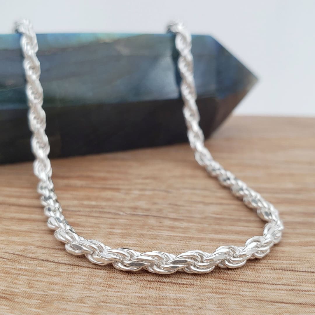 Product gallery image 1 for 2.6mm Rope Chain Necklace | .925 Sterling Silver (16", 18", 20" + 22" lengths)