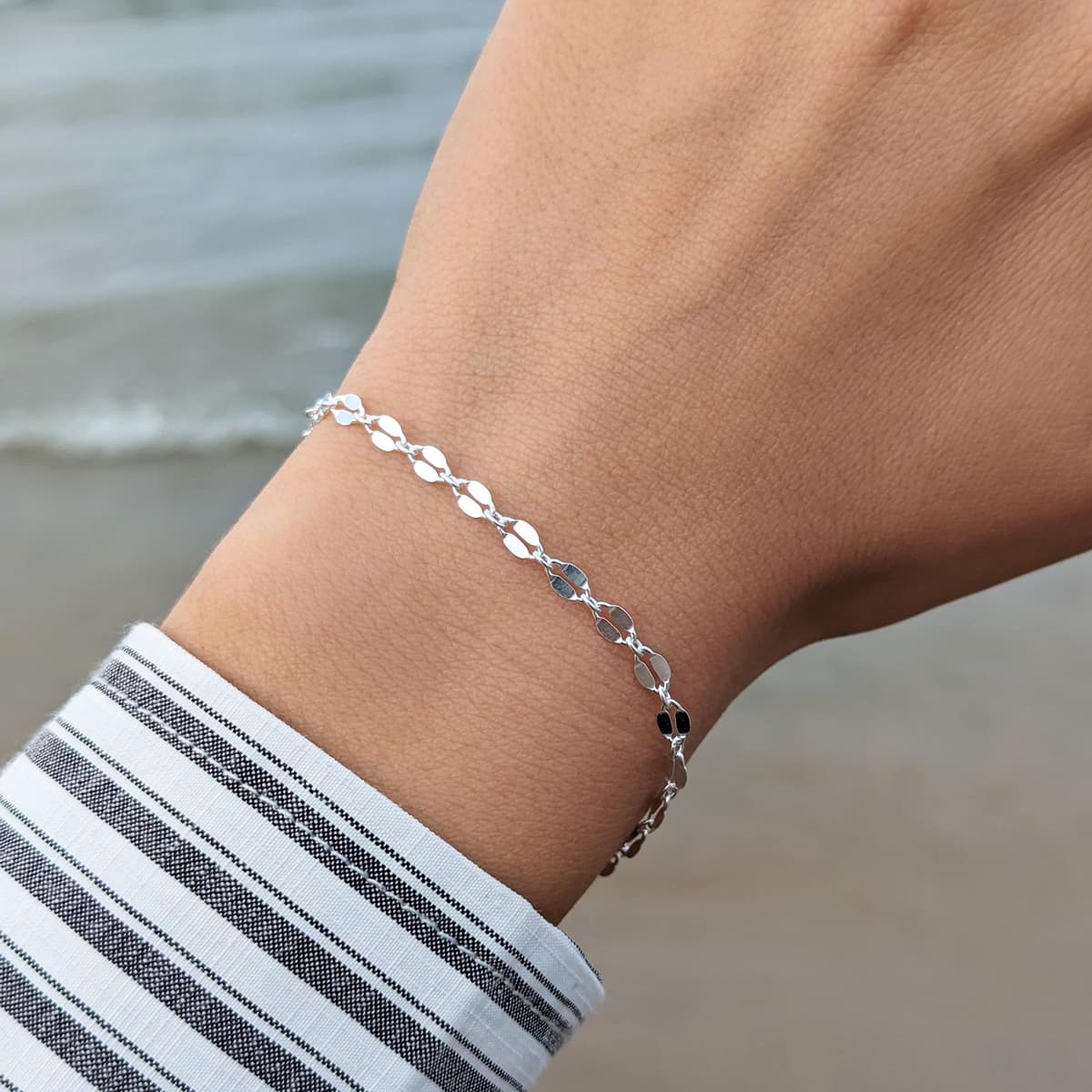 Secondary listing image for Cobra Chain Bracelet | .925 Sterling Silver (6.5", 7", 7.5" + 8" lengths)