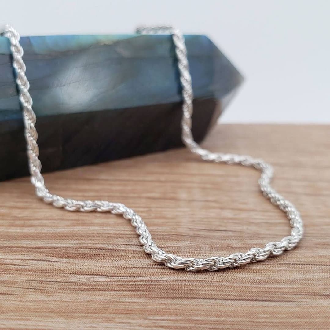 Product gallery image 1 for 1.8mm Rope Chain Necklace | .925 Sterling Silver (16", 18", 20", 22", 24", + 36" lengths)