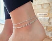 Product image thumbnail 9 for 4.4mm Curb Anklet | .925 Sterling Silver (9.5"+ 1" extension (adjustable) length)