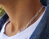 Product image thumbnail 3 for 4.8mm Figaro Chain Necklace | .925 Sterling Silver (18", 20", 22", + 24" lengths)