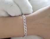 Product image thumbnail 1 for Rombo Bracelet .925 Sterling Silver (5.8 mm) AKA Double Curb (7", 7.5" + 8" lengths)