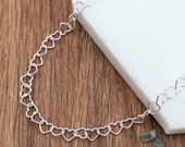 Product image thumbnail 3 for Hearts Chain Anklet | .925 Sterling Silver  (9.25" adjustable length)