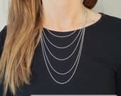 Product image thumbnail 8 for Twisted Box Chain Necklace | .925 Sterling Silver (16", 18", 20", 22", 24" lengths) Fine, sparkly chain.