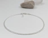 Product image thumbnail 2 for 2.7mm Curb Anklet | .925 Sterling Silver (9.75"+ 1" extension (adjustable) length)