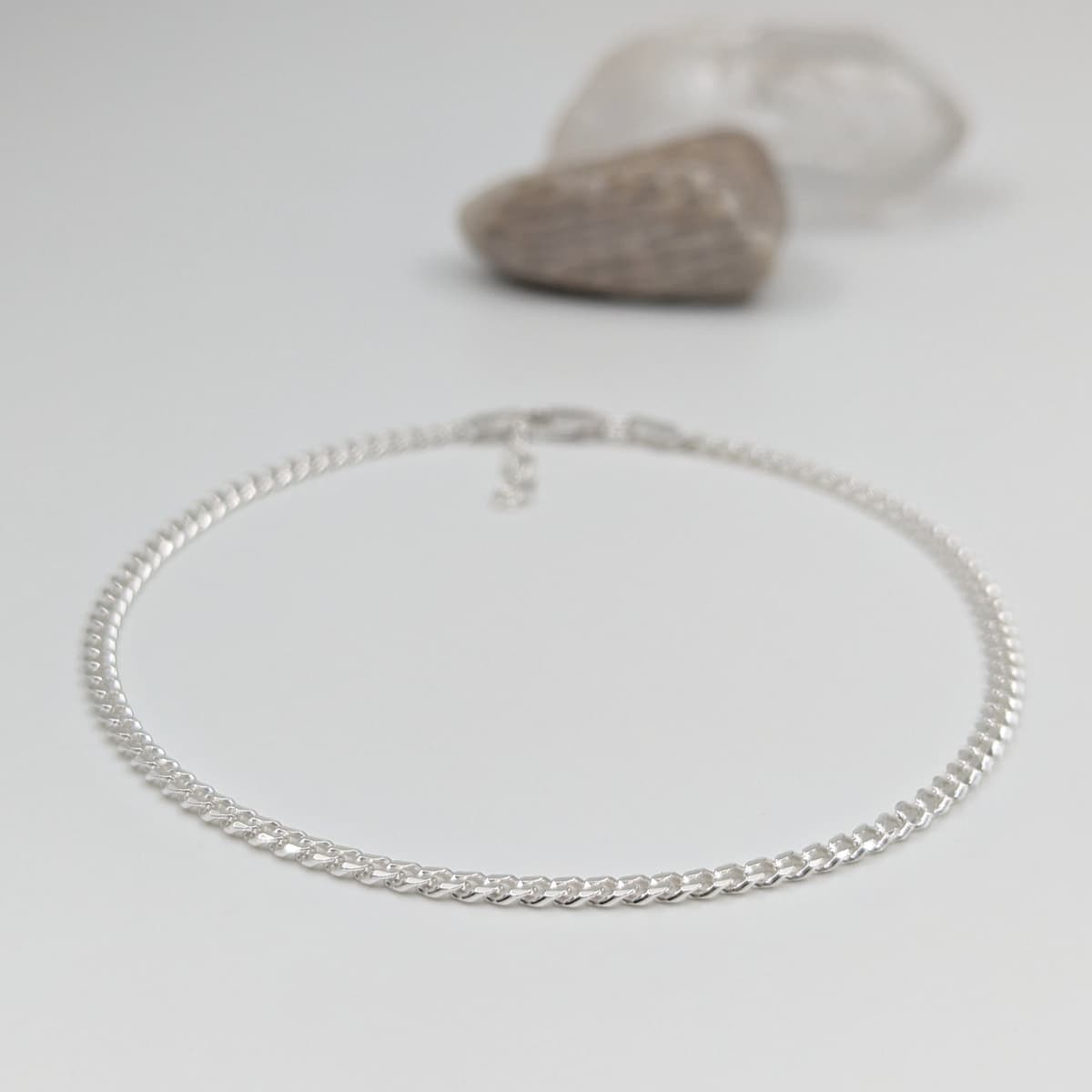 Secondary listing image for 2.7mm Curb Anklet | .925 Sterling Silver (9.75"+ 1" extension (adjustable) length)