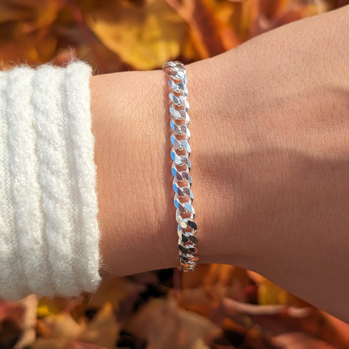 Secondary listing image for 5.6mm Curb Chain Bracelet | .925 Sterling Silver (6.75", 7", 7.5", 8" + 8.5" lengths)