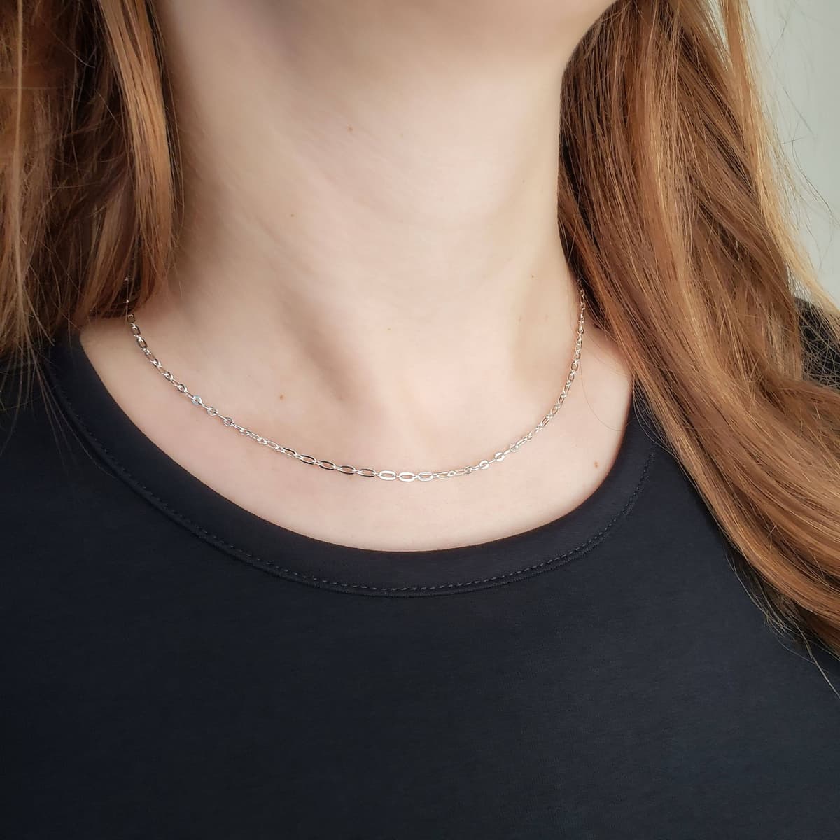 Secondary listing image for Figaro-Rolo Chain Necklace | .925 Sterling Silver (16", 18", 20", 22" lengths) Dainty Chain