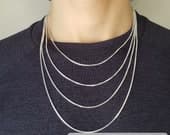 Product image thumbnail 8 for Box Chain Necklace | .925 Sterling Silver (16", 18", 20", 22", 24", 30", 36" lengths)