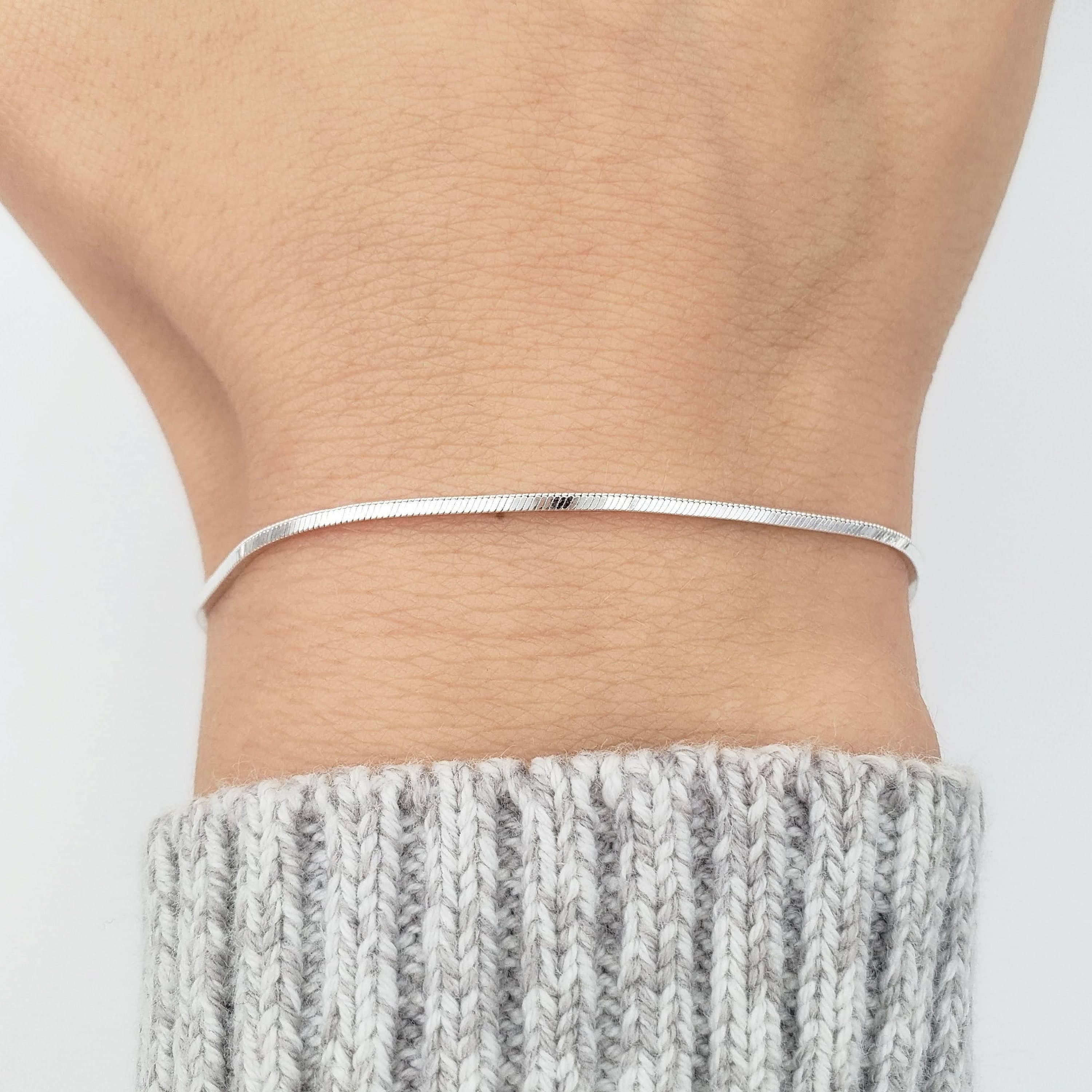 Product gallery image 1 for Square Snake Chain Bracelet | .925 Sterling Silver (6", 6.5", 7", 7.5", 8", + 8.5" lengths)