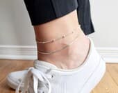 Product image thumbnail 7 for Fine Cube Anklet | .925 Sterling Silver (9.5" + 1" extension (adjustable) length)