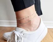 Product image thumbnail 8 for Fine Cube Anklet | .925 Sterling Silver (9.5" + 1" extension (adjustable) length)