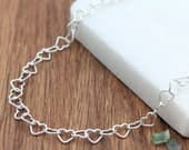Product image thumbnail 1 for Hearts Chain Anklet | .925 Sterling Silver  (9.25" adjustable length)