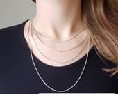 Product image thumbnail 9 for 1.2mm Square Snake Chain Necklace | .925 Sterling Silver (16", 18", 20", 22", 24" lengths)