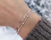 Product image thumbnail 4 for 8mm Paperclip Bracelet (Flat) | .925 Sterling Silver (7" +  7.5" lengths)