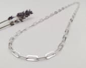 Product image thumbnail 4 for Paperclip Chain Necklace (Flat) | .925 Sterling Silver (16", 18", 20", + 22" lengths)