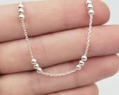 Product image thumbnail 5 for Three Ball Anklet | .925 Sterling Silver (9.75" + 1" extension (adjustable) length)