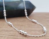 Product image thumbnail 1 for Three Ball Chain Necklace | .925 Sterling Silver (16", 18", 20", 22", 24" + 30" lengths)
