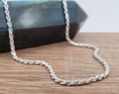 Product image thumbnail 1 for 1.8mm .925 Sterling Silver Rope Chain Necklace: Italian Made | (16", 18", 20", 22", 24", 30" + 36" lengths)