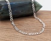 Product image thumbnail 1 for 3mm Figaro Chain Necklace | .925 Sterling Silver ( 16", 18", 20", + 22" lengths)