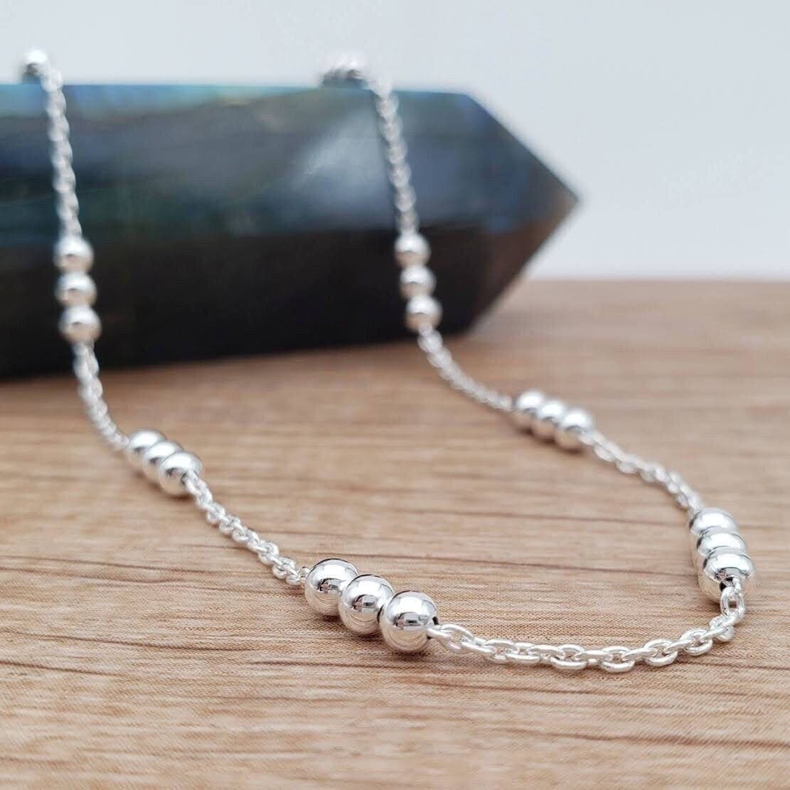 Product gallery image 1 for Three Ball Chain Necklace | .925 Sterling Silver (16", 18", 20", 22", 24" + 30" lengths)